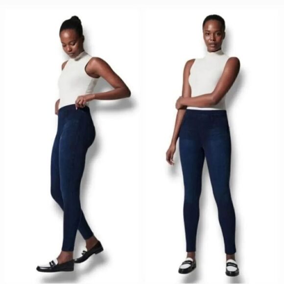Spanx Jean-ish Ankle Leggings Denim Jeggings in Twilight Rinse Size Small (2/4) - Picture 1 of 11